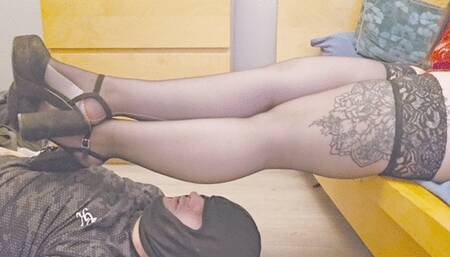 Stockings and heels worship