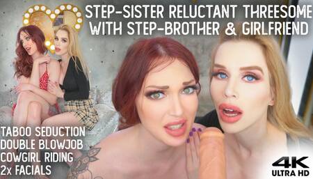 GF Talks Shy Step-Sister Into Threesome with Step-Bro