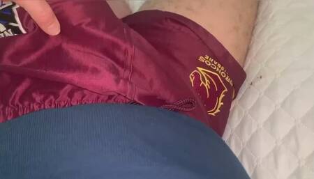 Rugby footy shorts fetish jerk off and blow