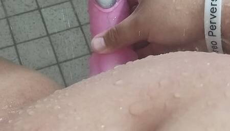 Masturbating at the shower