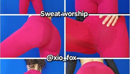 Sweaty leggings worship