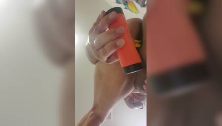 Asspussy Gets Hammered! (as in It Swallows the Long Rubberized Handle)