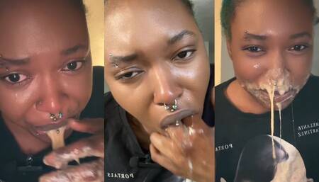 EMPTYING MY BELLY INTO A BOWL, REFEEDING, AND PUKE FACIAL