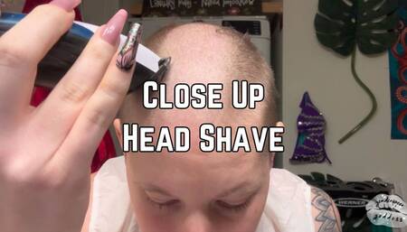 Phoenix Bates Shaves Head Close Up With No Guard 4k HD - Head Shaving - Close Ups - Buzzcut - Hair Cut Fetish