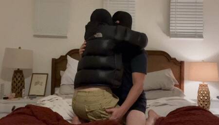 Black Down Puffer Jacket Kiss, Blow Job And Sex