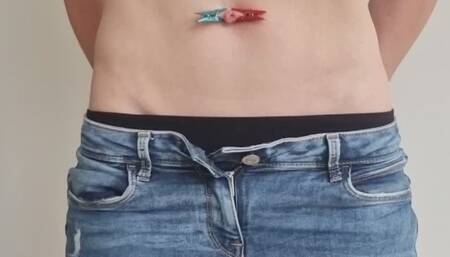 Tiny Pegs on Belly Button