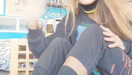 Jumping in Taped Bound Ankles in Socks