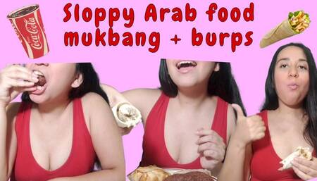 Sloppy Arab food mukbang and burps