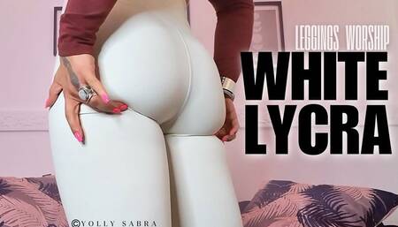 White Lycra Yoga Leggings Worship