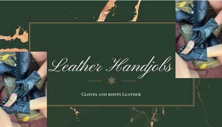 pov leather short gloves and boot handjobs