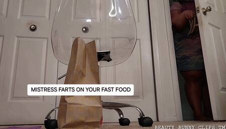 MISTRESS FARTS ON YOUR FAST FOOD