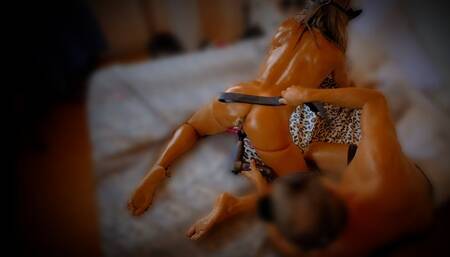 Unusual orgasm control, with the tool to relax muscle after the gym - BDSM Fetish Orgasm Control on a Muscular Tanned Fitgirl