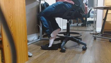 Nylons MUST come off and bare feet in flats