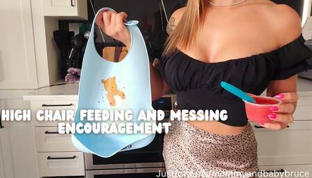 High Chair Feeding And Mess Encouragement