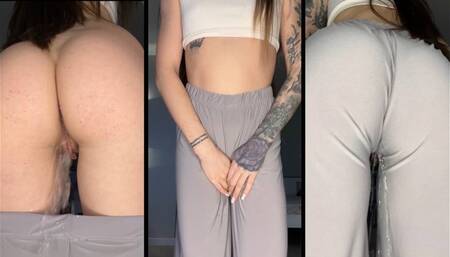 urgent desperation wetting sheer pants