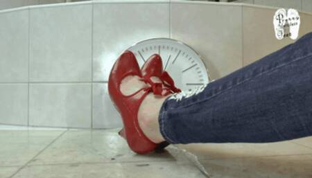 Wall Clock under cute Pumps floor view