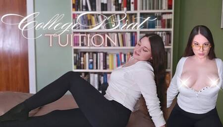 College Brat Tuition - Findom Instruction Topless Tease Long Hair Leggings Fetish