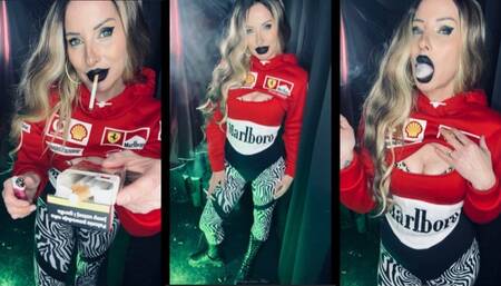 Marlboro Marketing Girl encourage u to smoke with her and to buy many cartons