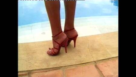 Sexy MILF Shows off Her Amazing Feet with Ring and Nail Polish