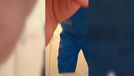 Cumshot on Food at Work in the Toilet
