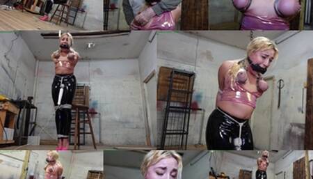 Stretched up by her double cuffed tits for sexy bound orgasms (MP4 SD 3500kbps)