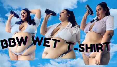 BBW WET T-SHIRT ON BALCONY
