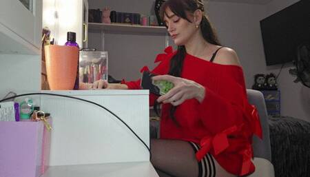 You called your mistress and asked if you could fuck your wife, she commands you to come to her house and makes you clean her sweaty stinky feet with your tongue & makes you cum to her feet so you can't fuck your wife