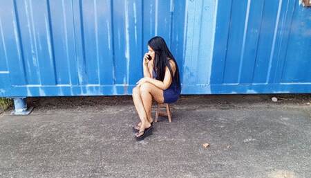 Beautiful goddess scratching her feet due to itchiness (3)