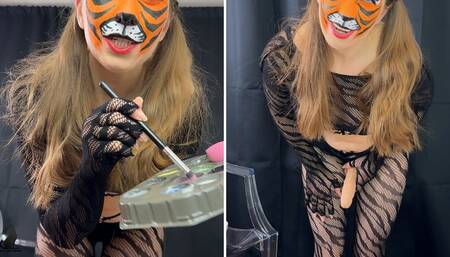 Bunny Boy’s Kinky Messy Facepaint & Bodypaint Strapon Fun 4K