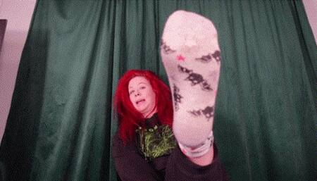 Sniff and Worship Stepsis Smelly Sweaty Socks AGAIN! MP4 1080 Redhead Stepsis in Dirty white Novelty Socks
