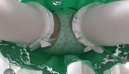 Upskirt in socks with the white bows on them MP4 FULL HD 1080p