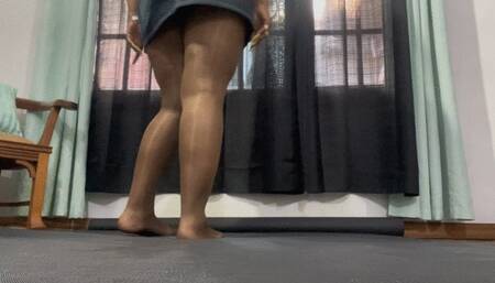 Balbina Sexy Teasing on nude pantyhose