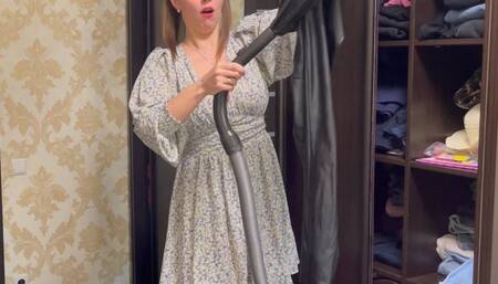 Cleaning out the closet with worn clothing