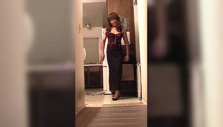 Vintage Jhazmeena - Black Red Bustier & Black Pencil Skirt
