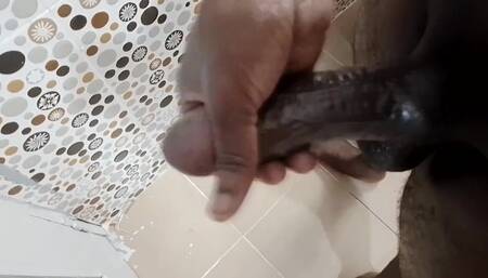I Stimulate My Big Black Cock