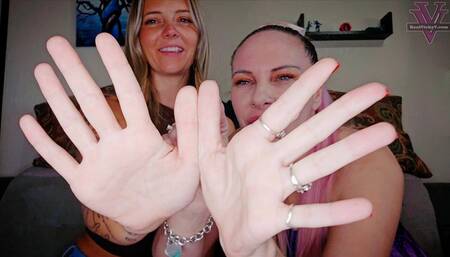 Vicky makes Marilyn compare thumbs and big toes: Size Comparison, Body Part Comparison, Big Hands- 1080p