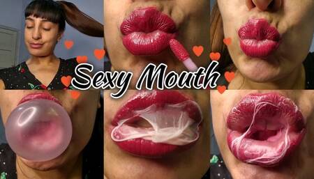 Sexy Mouth seduces you with Lipstick and Chewing Gum