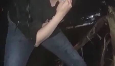 outside pee and vomit