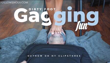 Foot and Heel gagging - Mistress Enola - Dirty feet, soles licking, facestanding and foot gagging (4K)