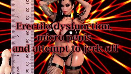 Erectile dysfunction, micro penis and attempt to jerk off!