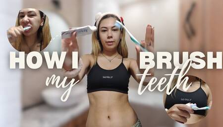 Brushing my teeth