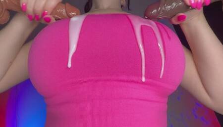 Big Black Cocks Blow Thick Loads All Over My Tits