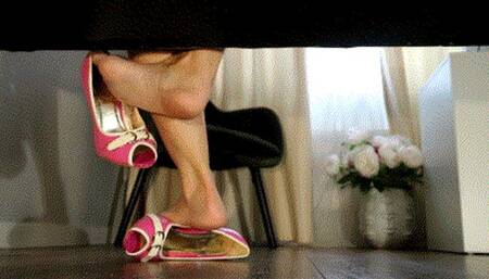 Shoeplay , sexy pink high heels in game