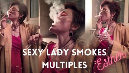 Sexy Lady Smokes Multiples
