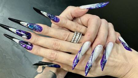 New long nails, new shape and new length - Gothic almond, Tapping and Finger crunching