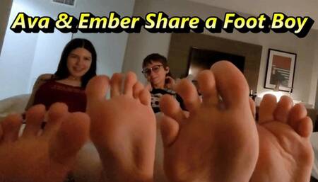 Ava and Ember Share a Foot Boy