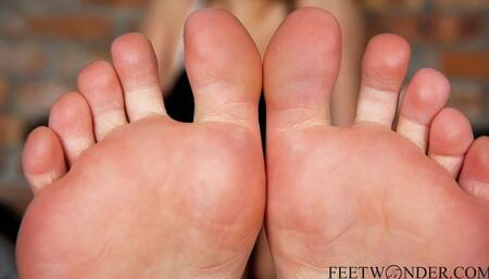 She takes her stinky socks and sneakers and shows her soles, 4k