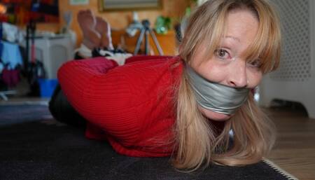 Agent Anna captured, hogtied and tightly tape gagged (wnv)
