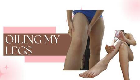 Massaging my legs with oil