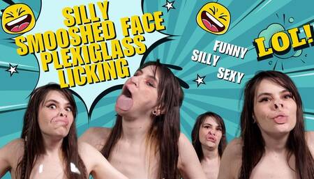 Ziva Fey - Silly Smooshed Face Plexiglass Licking